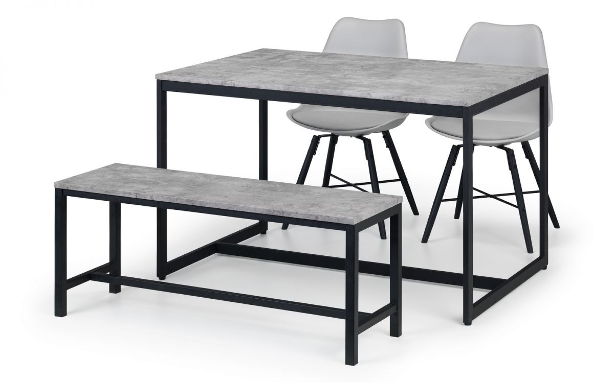 Staten Bench & Kari Grey Dining Set