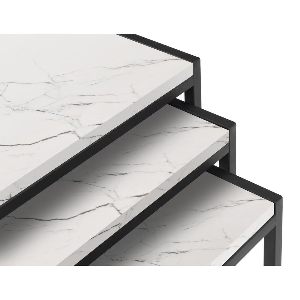 Tribeca Nest of Tables - White Marble