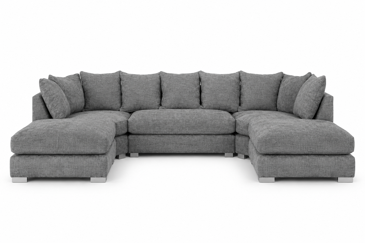 Greyson U Shape Linen Fabric Sofa