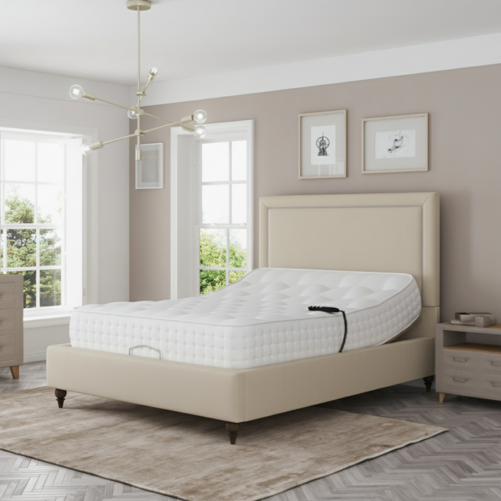 EaseMotion HealthPlus Electric Adjustable Bed Set Memory Gel 1000 Mattress