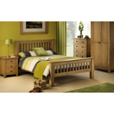 Amsterdam Oak Bed - High Foot End