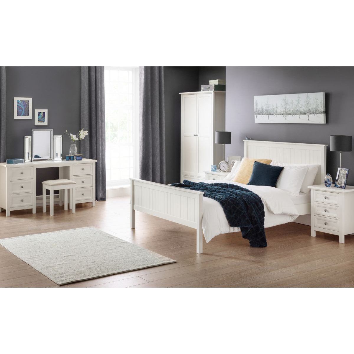 Maine 3 Drawer Chest - Surf White
