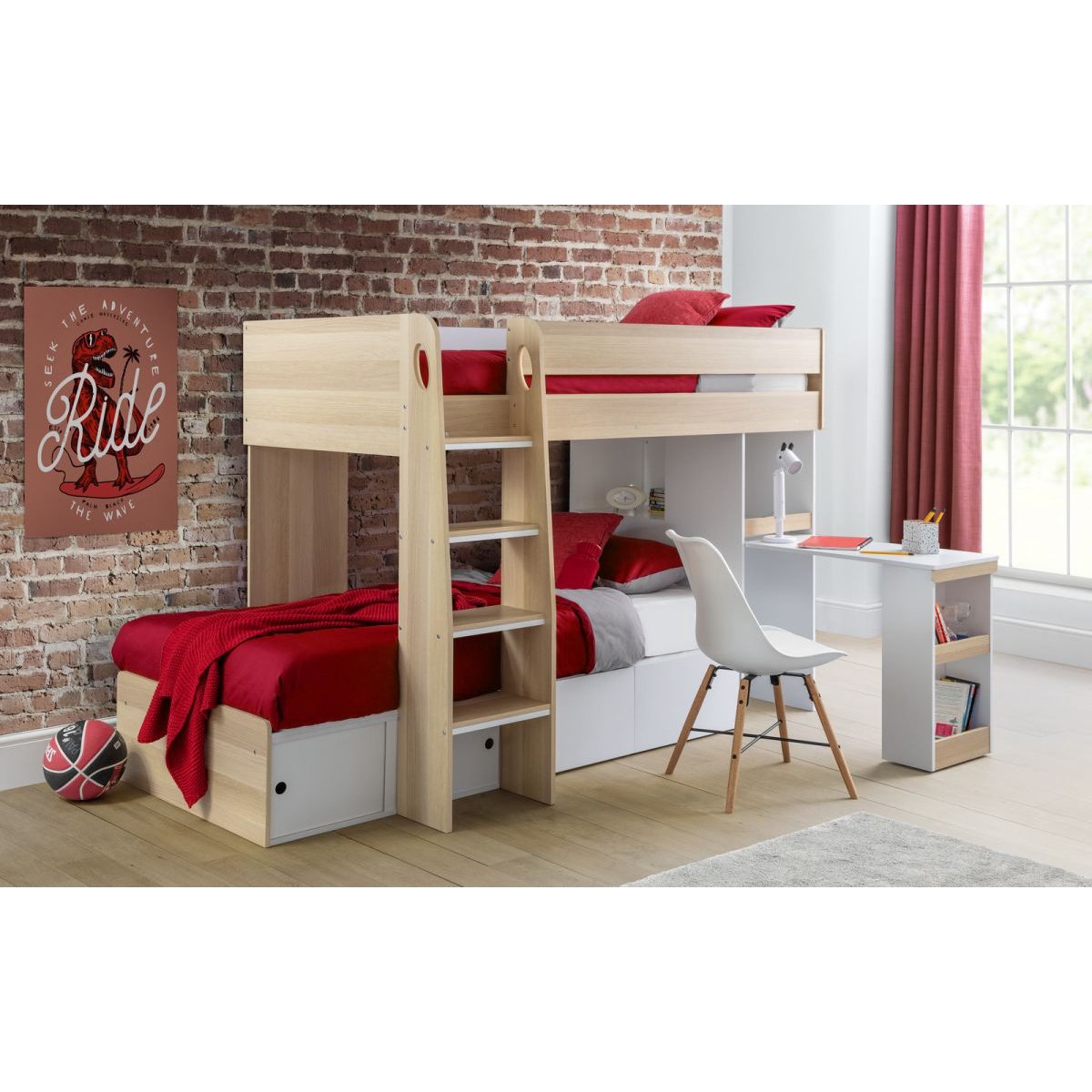 Eclipse Bunkbed - Oak/White