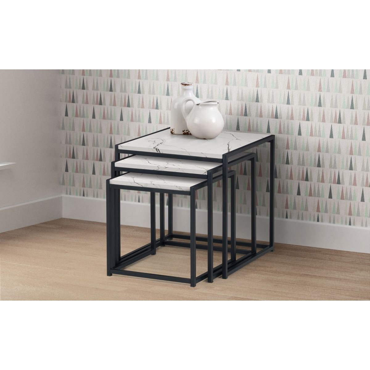 Tribeca Nest of Tables - White Marble