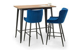 Grafton Bar Table & 2 Luxe Blue Bar Stools