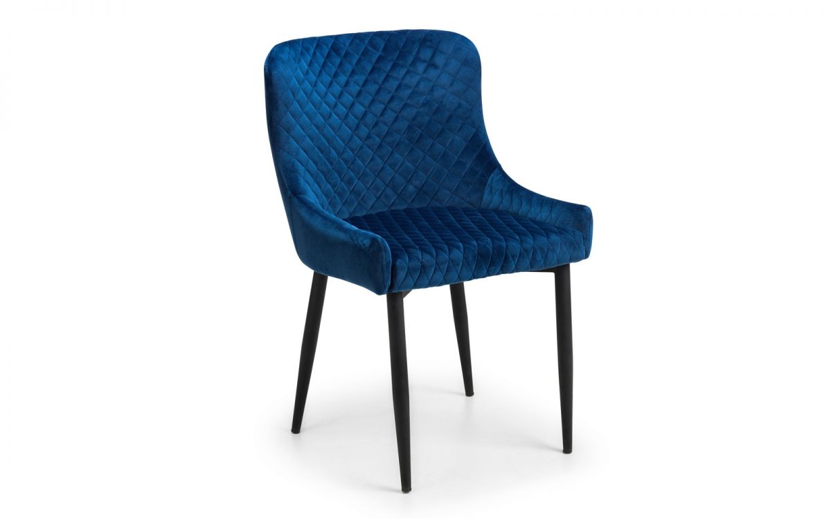 Berwick Dining Table & 6 Luxe Blue Chairs