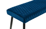 Berwick Dining Table, Luxe Low Blue Bench & 4 Luxe Blue Chairs