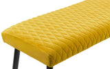 Berwick Dining Table, Luxe Low Mustard Bench & 4 Luxe Mustard Chairs