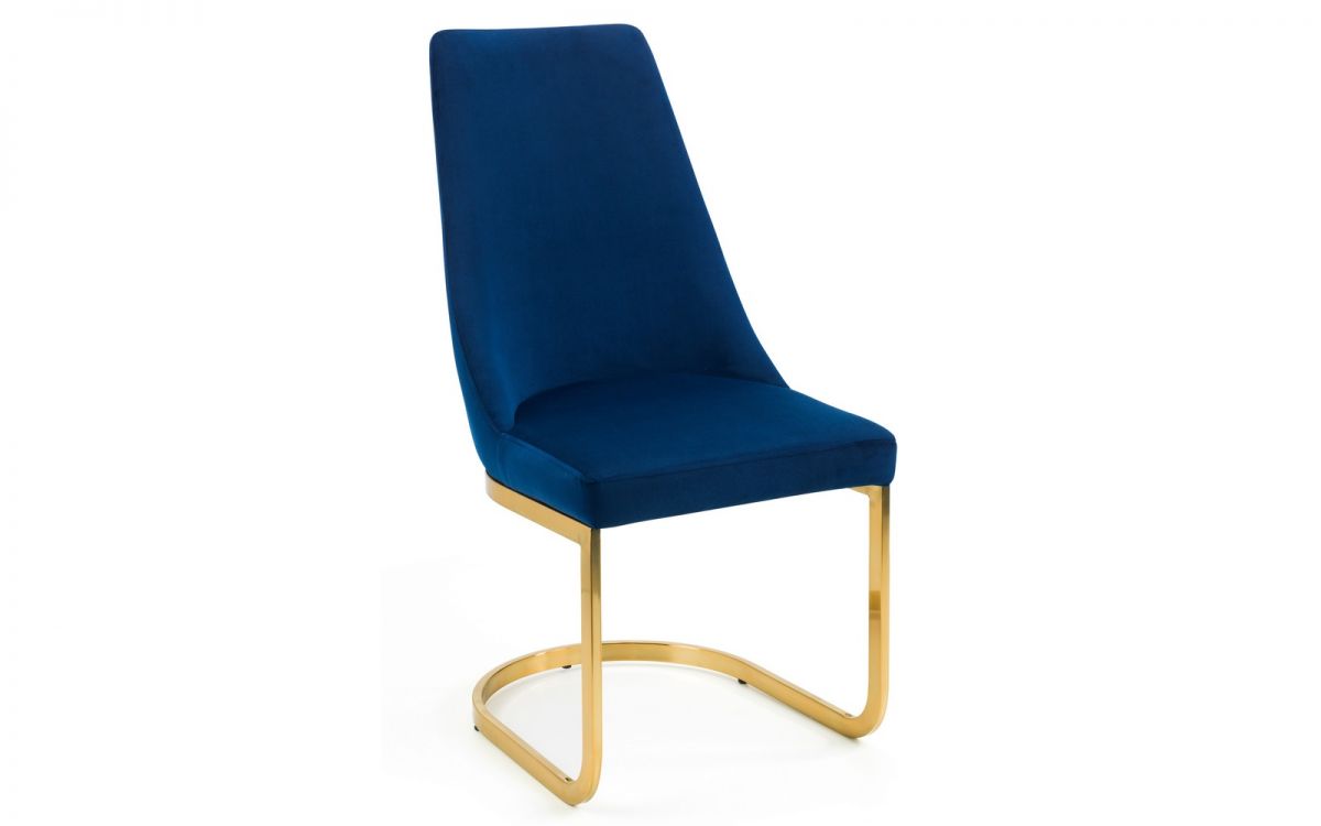 Minori Dining Table & 4 Vittoria Blue Dining Chairs