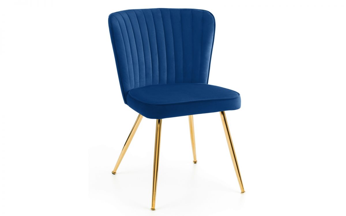 Montero Round Table & 4 Cannes Blue Dining Chairs