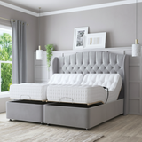 LuxeSleep Winged Adjustable Bed with Memory Foam Mattress – Dual Motor Electric Base for Ultimate Comfort
