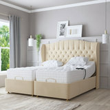 LuxeSleep Winged Adjustable Bed with Memory Foam Mattress – Dual Motor Electric Base for Ultimate Comfort