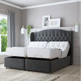 LuxeSleep Winged Adjustable Bed with Memory Foam Mattress – Dual Motor Electric Base for Ultimate Comfort