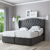 LuxeSleep Winged Adjustable Bed with Memory Foam Mattress – Dual Motor Electric Base for Ultimate Comfort