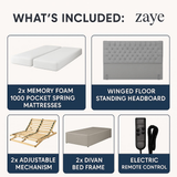 DreamEase Memory Foam 1000 Pocket Adjustable Bed