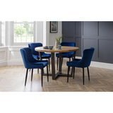 Luxe Velvet Dining Chair - Blue/Black