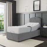 Zurich Electric Adjustable Bed Set Fabric Pocket Sprung Mattress Plain Headboard
