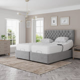 Madeline Electric Adjustable Bed Set Fabric Pocket Sprung Mattress Chesterfield Headboard