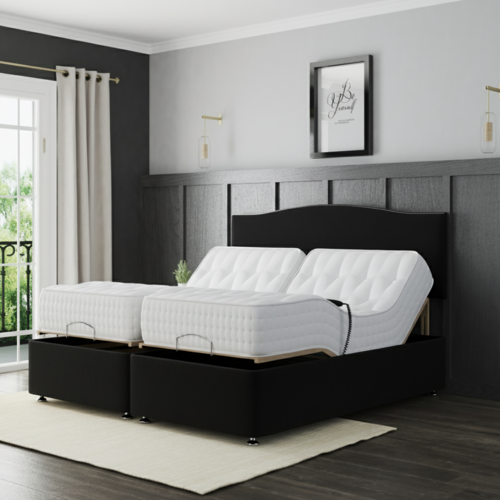 ZenSleep Pro 1000 Adjustable Bed – Electric Adjustable Base with Memory Foam Mattress | BLUE