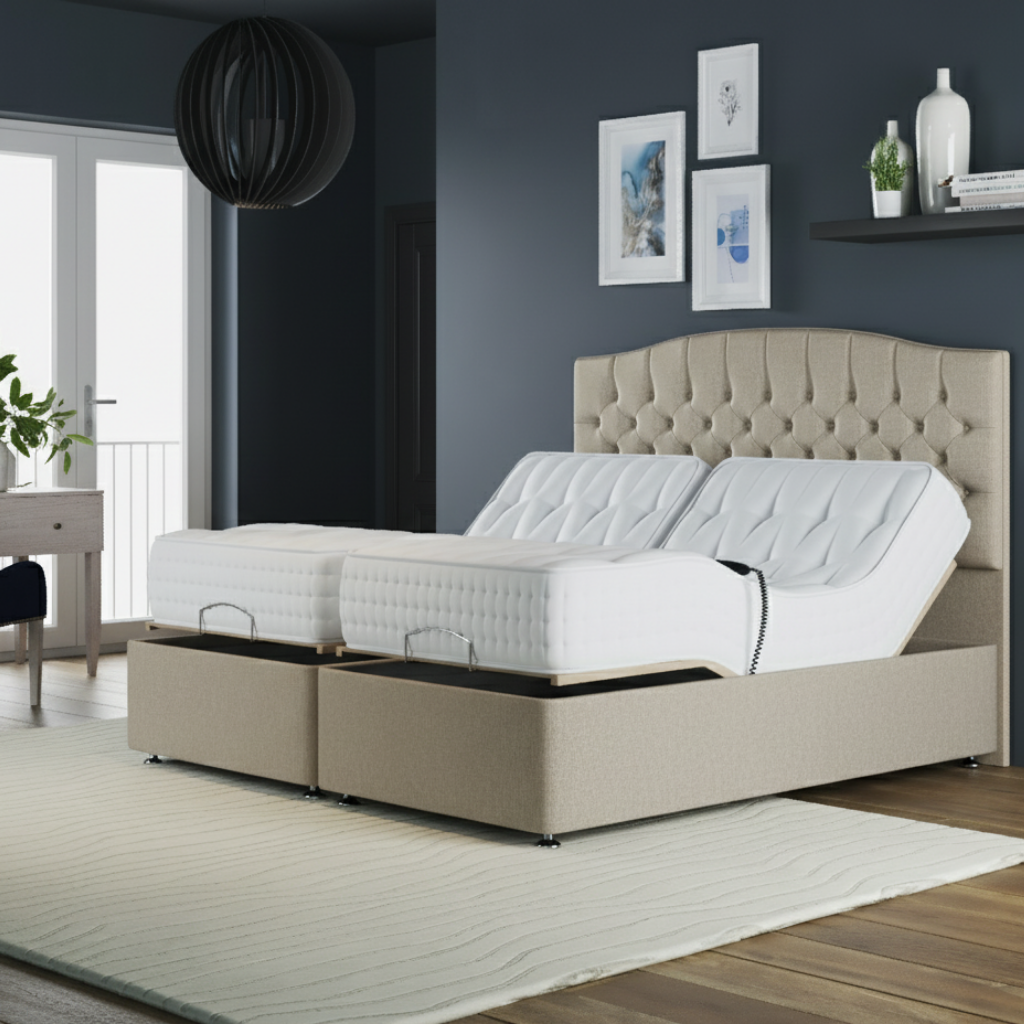 CloudLift Ultra Adjustable Bed – Electric Adjustable Frame with Memory Pocket 1000 Mattress | BLUE