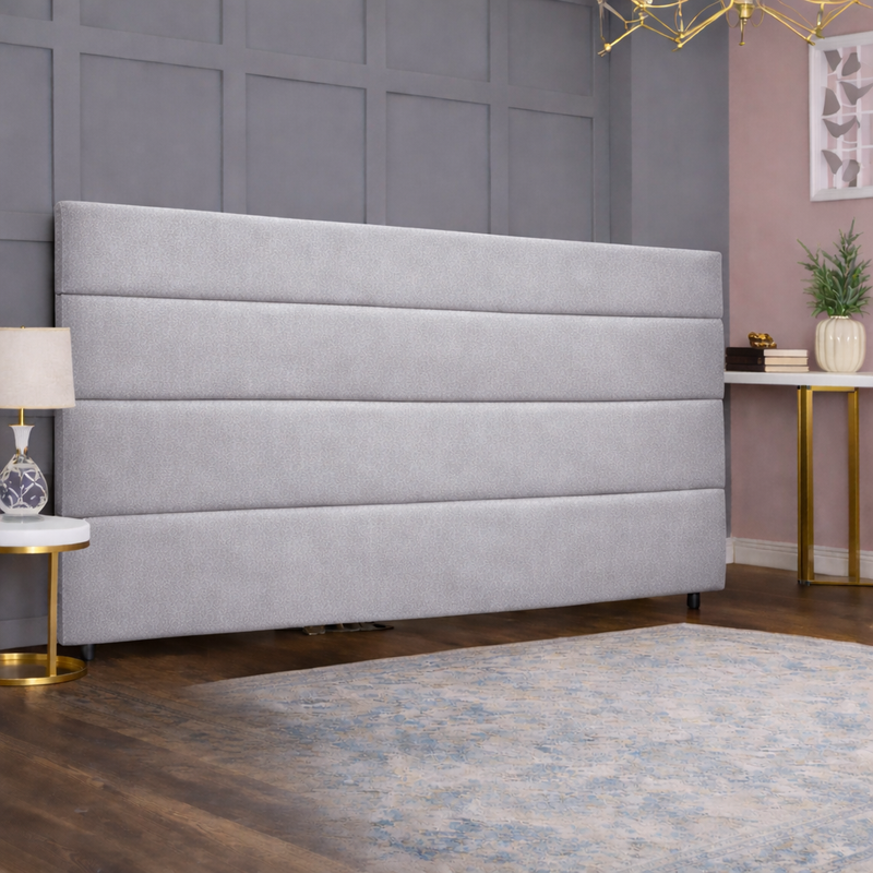 Luxury Winged Chesterfield Headboard with Tufted Upholstery Wooden Strutted