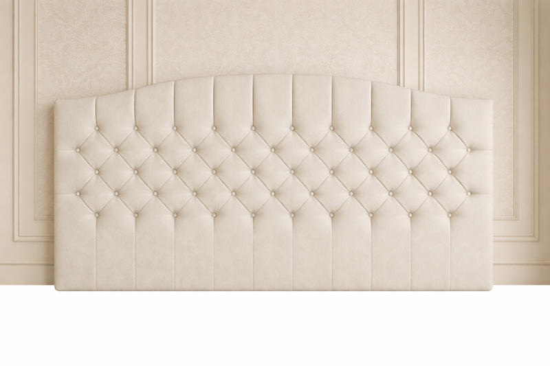 Luxury Winged Chesterfield Headboard with Tufted Upholstery Wooden Strutted