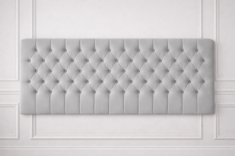 Luxury Winged Chesterfield Headboard with Tufted Upholstery Wooden Strutted
