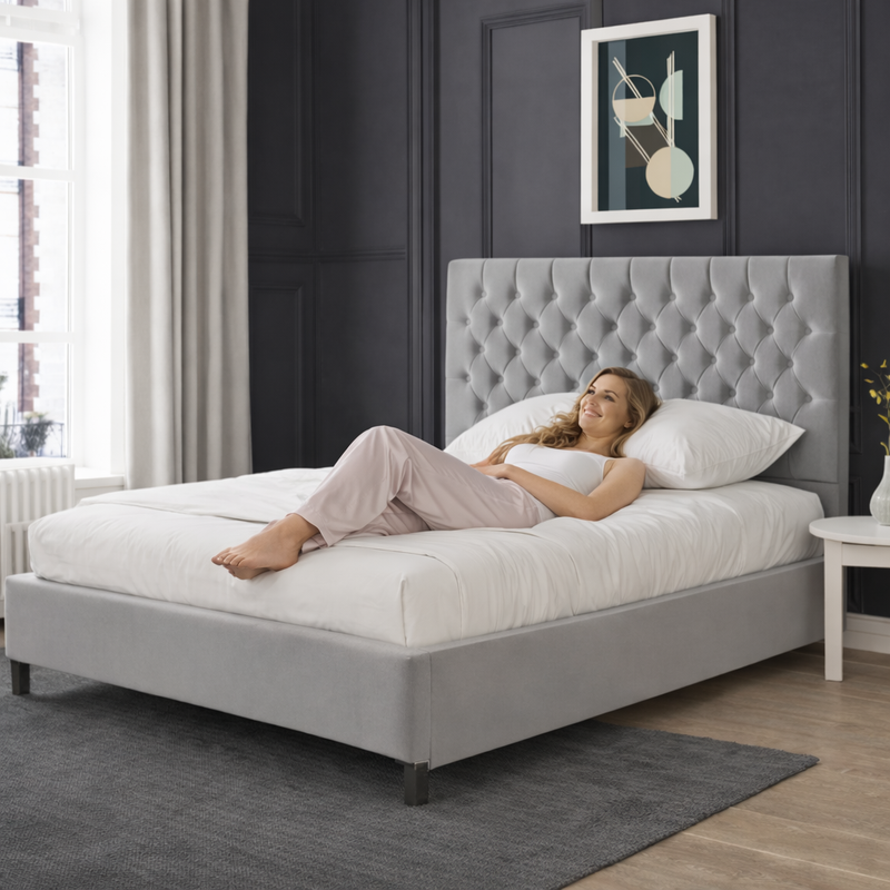 Hampton Adjustable Bed with Floor-Standing Headboard – German Engineered Electric Divan Bed for Comfort & Support