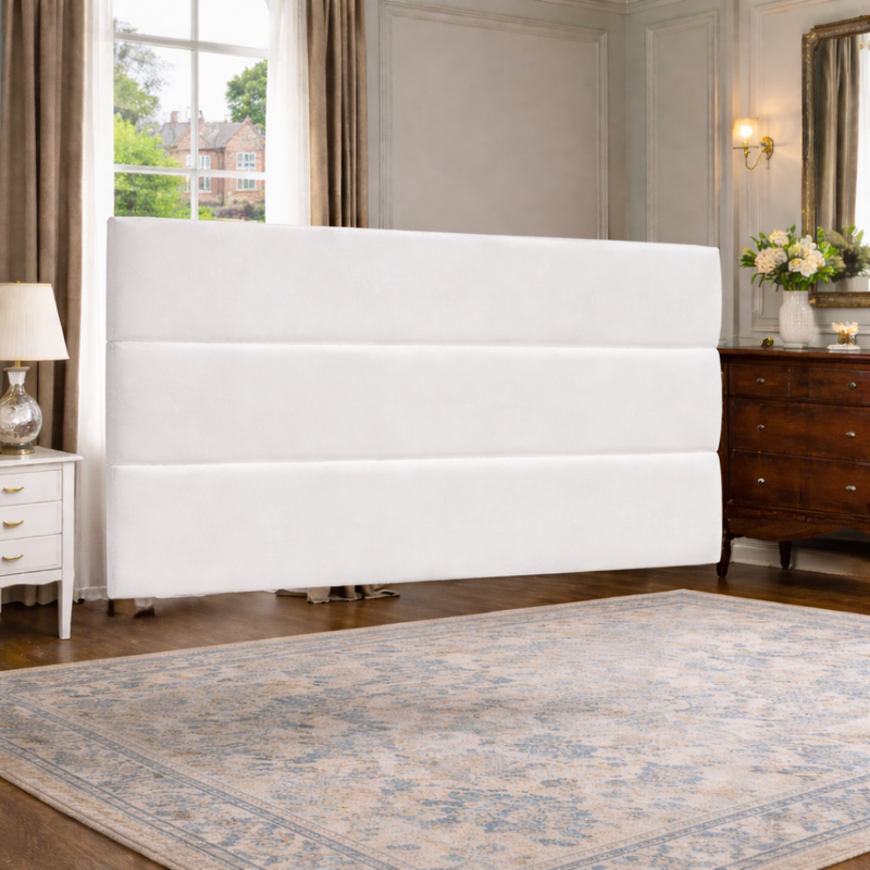 Luxury Winged Chesterfield Headboard with Tufted Upholstery Wooden Strutted