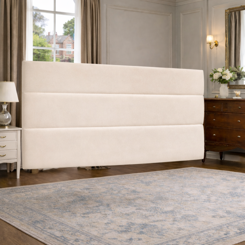 Luxury Winged Chesterfield Headboard with Tufted Upholstery Wooden Strutted
