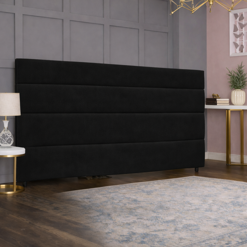 Luxury Winged Chesterfield Headboard with Tufted Upholstery Wooden Strutted