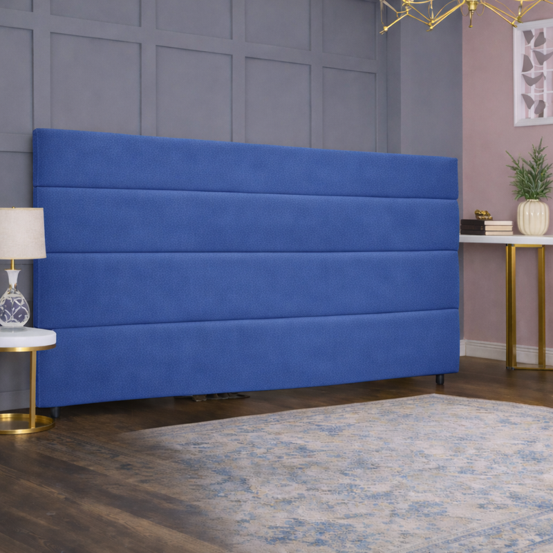 Luxury Winged Chesterfield Headboard with Tufted Upholstery Wooden Strutted