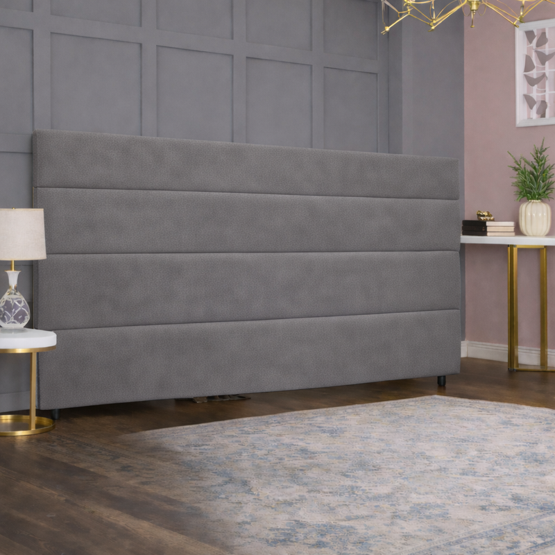Luxury Winged Chesterfield Headboard with Tufted Upholstery Wooden Strutted