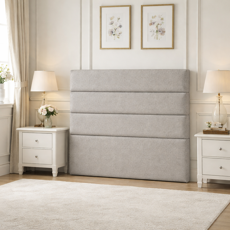 Luxury Winged Chesterfield Headboard with Tufted Upholstery Wooden Strutted