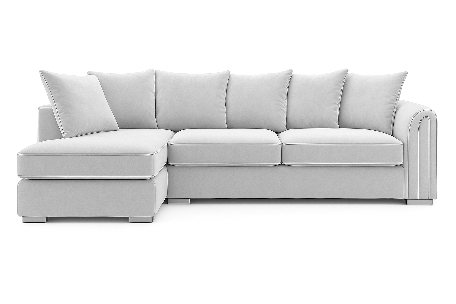 Monaco Plush Velvet Corner Sofa – Luxury Left Hand Chaise