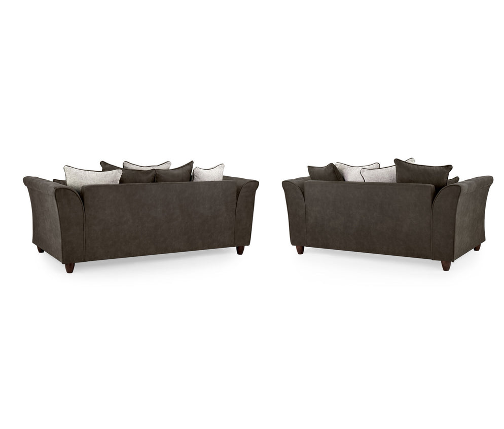 Bella Black-Grey 3+2 Seater Sofa Set