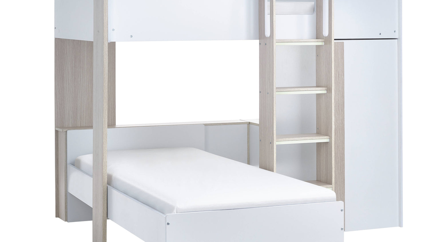 Horizon Bunk Bed - Pale Wood And White