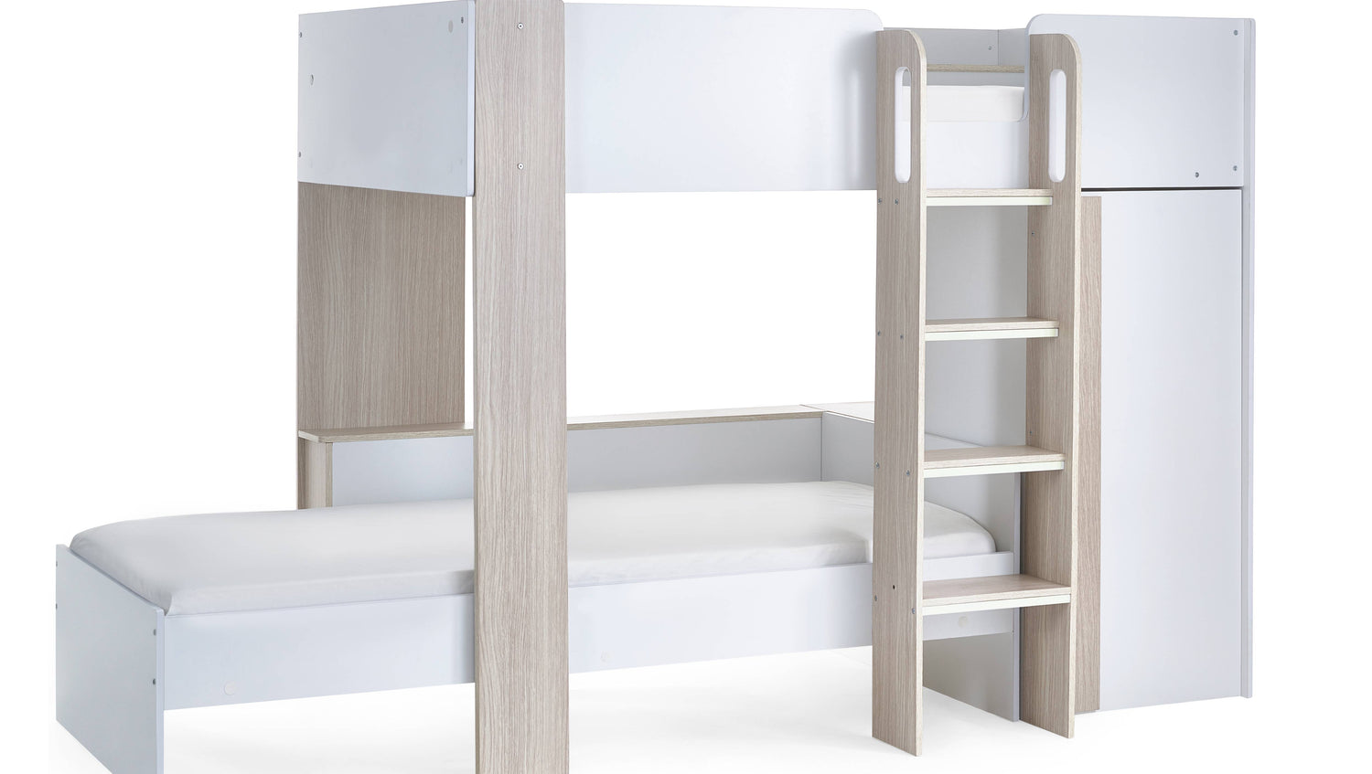 Horizon Bunk Bed - Pale Wood And White
