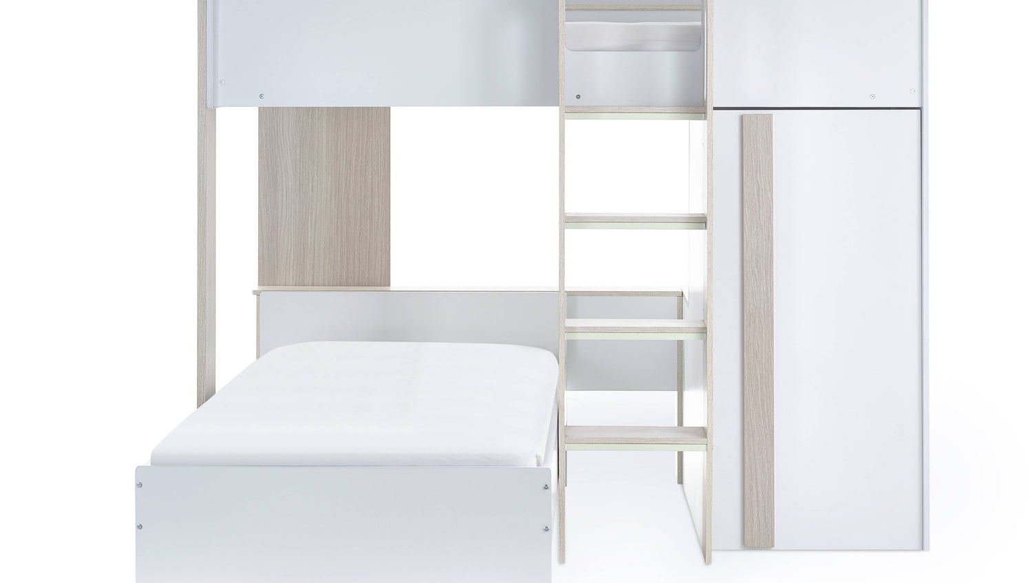 Horizon Bunk Bed - Pale Wood And White