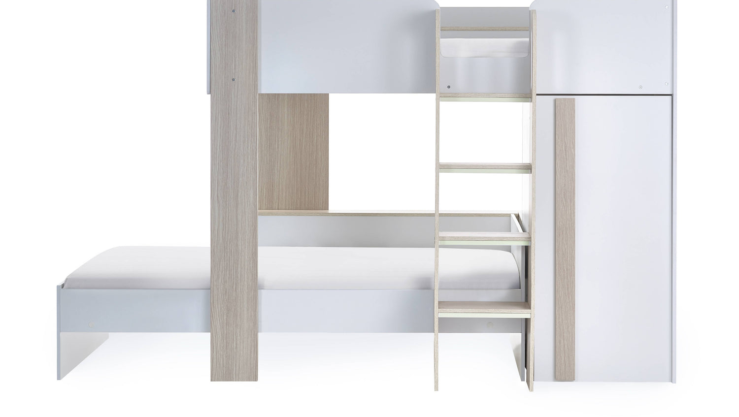 Horizon Bunk Bed - Pale Wood And White