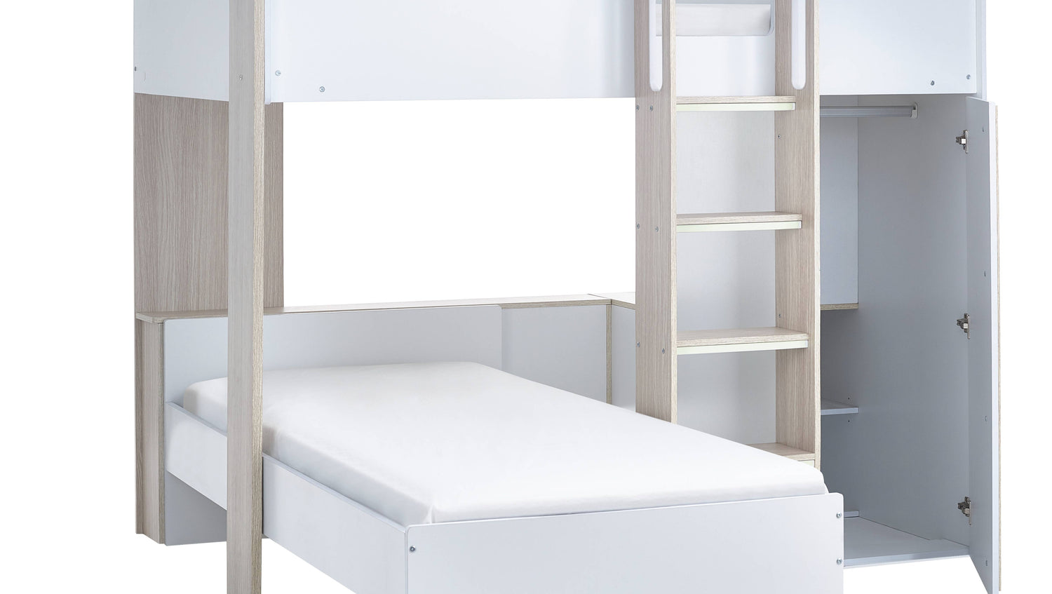 Horizon Bunk Bed - Pale Wood And White