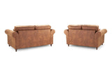 Oakland Chesterfield Sofa Suede 3 Seater and 2 Seater Set