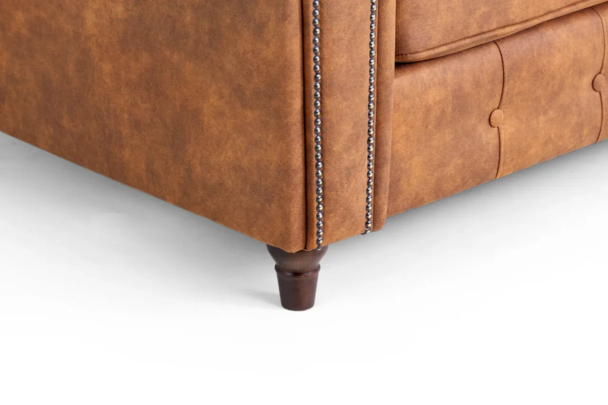 Oakland Chesterfield Sofa Suede 3 Seater and 2 Seater Set