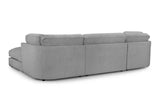 Inga Full Back Boucle Fabric Grey U Shape Corner Sofa