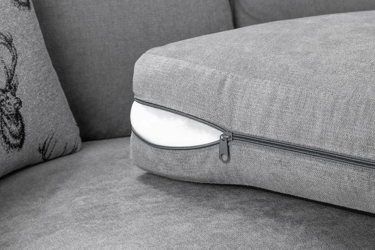Verona Fabric Sofa FullBack 3 Seater Grey Or Black