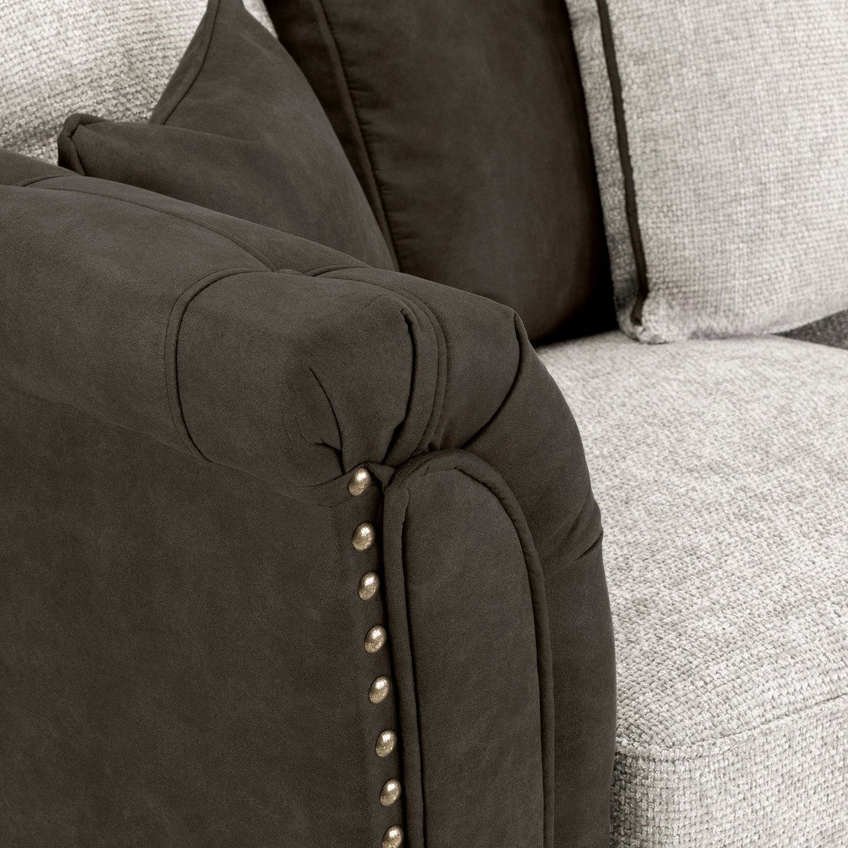 Bella Grey/Black 1 Seater Sofa