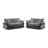 Logan Grey/Black 3+2 Sofa Set