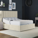 Paris Electric Adjustable Bed Frame with Winged Headboard – Dual Motor Comfort & Luxury Support | CREAM