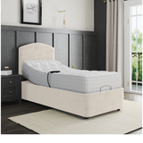 Zurich Electric Adjustable Bed Set Fabric Pocket Sprung Mattress Plain Headboard