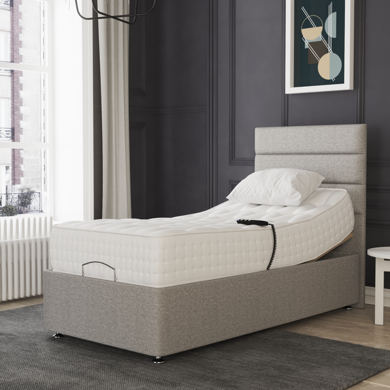 Viva Electric Single Adjustable Bed Set – German Engineered Adjustable Bed for Comfort, Support & Easy Mobility | GRAY